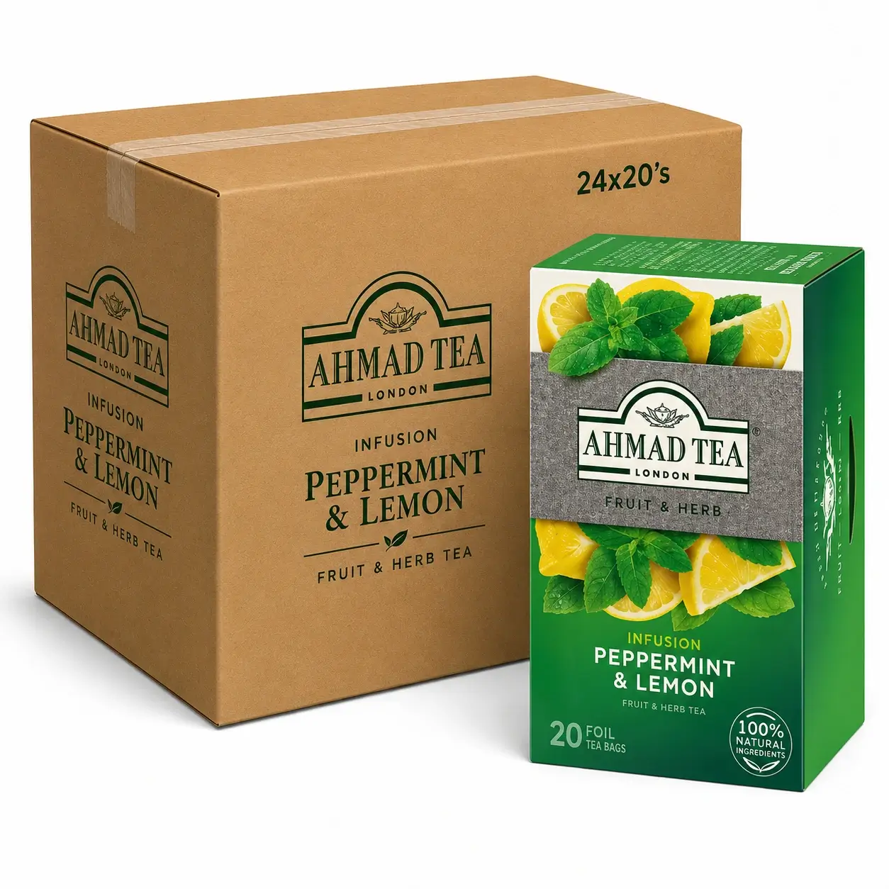 Ahmad Peppermint and Lemon Envelope 20’s Tea Bag