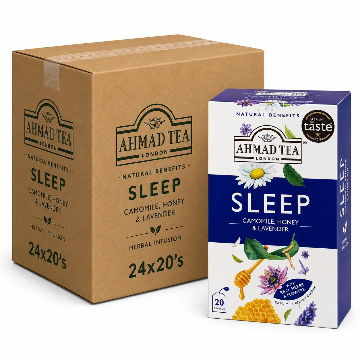 Ahmad Sleep Camomile Honey and Lavender + Passion Flower Envelope 20’s Tea Bag